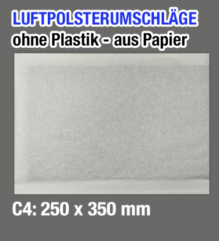 25 AirPro Luftpolsterumschläge aus Papier, ohne Plastik, 250 x 350 mm, G/17, selbstklebend mit Abziehstreifen