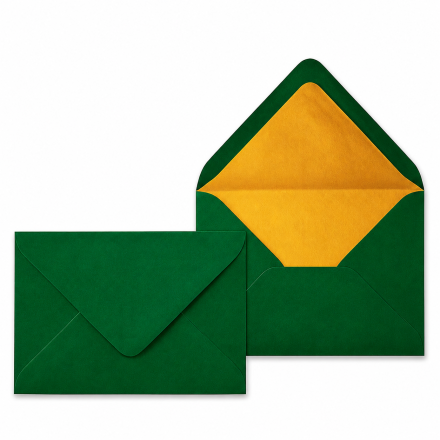 Edle Briefumschläge C6 mit goldenem Seidenfutter – 4 Farben