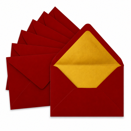 Edle Briefumschläge C6 mit goldenem Seidenfutter – 4 Farben