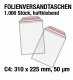 1.000 Folienversandtaschen für C4 = 310 x 225 mm, 50 my, Adhäsionsverschluss