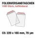 1.000 Folienversandtaschen für C5 = 220 x 165 mm, 70 my, Adhäsionsverschluss