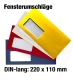 Farbige Fenstermschläge im Format DIN lang = 220 x 110 mm