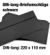 Schwarze Briefumschläge im Format DIN lang = 220 x 110 mm