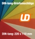 Farbige Umschläge im Format DIN lang = 220 x 110 mm